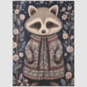 Grote Woodland Forest Wasbeer Bloemen Decoupage Tissuepapier (Voorkant)