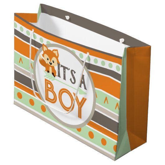Grote Woodland Fox Het is een Baby shower geschenk Groot Cadeauzakje (Voorkant Gekanteld)