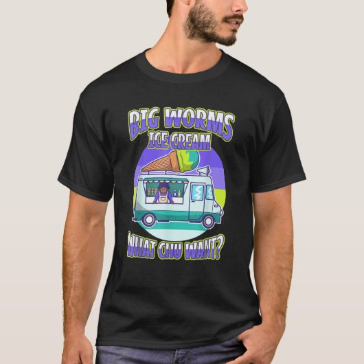 Grote wormen ijswagen t-shirt (Voorkant)