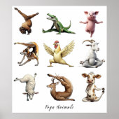 Grote Yoga Dieren Print (Voorkant)