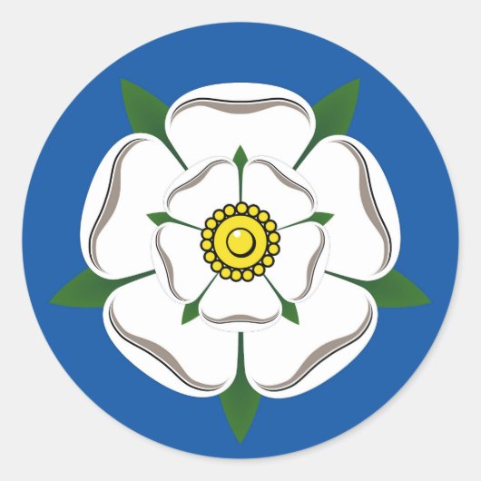 Grote Yorkshire White Rose Stickers (Voorkant)