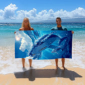 Grote & Zachte Kleurrijke Bultrug Whale Beach Hand Strandlaken