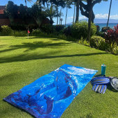 Grote & Zachte Kleurrijke Bultrug Whale Beach Hand Strandlaken