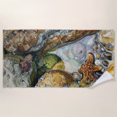 Grote & Zachte Kleurrijke Getijdenschatten Strandl Strandlaken (Voorkant)