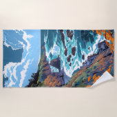 Grote & Zachte Kleurrijke Sonoma Coast Strandlaken (Voorkant)