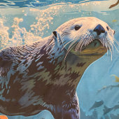 Grote & Zachte Schattigee Kleurrijke Zeeen Otter S Strandlaken