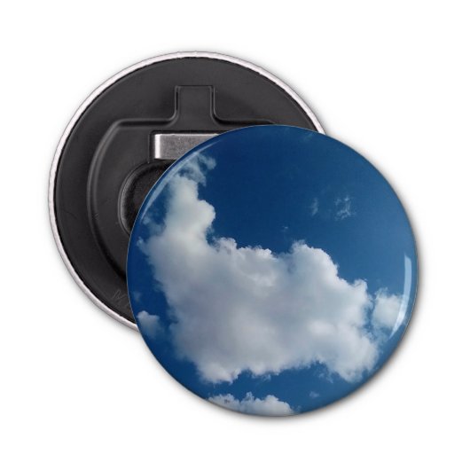 Grote zachte wolk button flesopener (Voorkant)