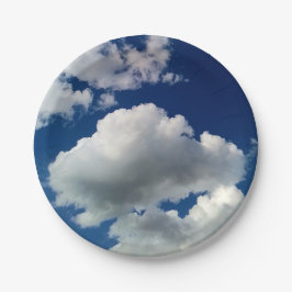 Grote zachte wolken papieren bordje