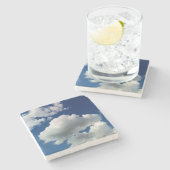 Grote zachte wolken stenen onderzetter (Zijkant)