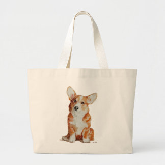 Grote zak van Puppy Corgi Grote Tote Bag