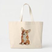 Grote zak van Puppy Corgi Tote Bag (Voorkant)