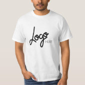 Grote Zakelijke Logo Modern Mannen Wit T-shirt (Voorkant)