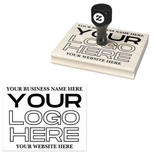 Grote zakelijke Logo, naam, website Rubberstempel (Gestempeld)