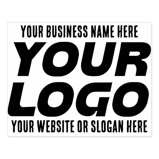 Grote zakelijke Logo, naam, website, slogan Rubberstempel (Afrduk)
