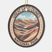 Grote zandduinen Nationaal Park Illustratie Reizen Keramisch Ornament (Links)