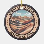 Grote zandduinen Nationaal Park Illustratie Reizen Keramisch Ornament (Achterkant)