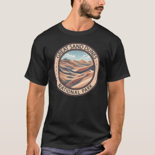 Grote zandduinen Nationaal Park Illustratie Reizen T-shirt