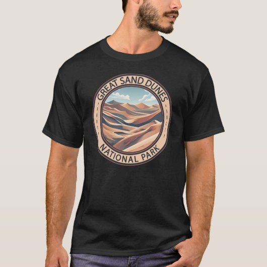 Grote zandduinen Nationaal Park Illustratie Reizen T-shirt (Voorkant)