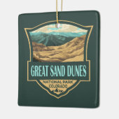 Grote Zandduinen Nationaal Park Illustratie Retro Keramisch Ornament (Links)