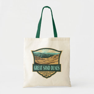 Grote Zandduinen Nationaal Park Illustratie Retro Tote Bag