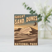 Grote Zandduinen Nationaal Park Magische Nacht Feestdagenkaart (Staand voorkant)