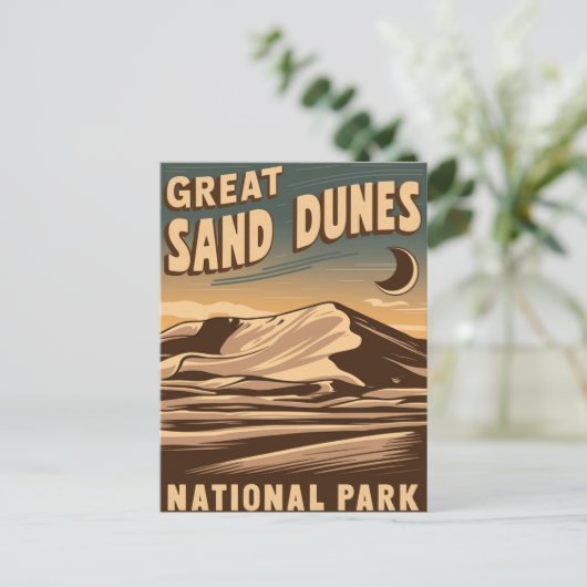 Grote Zandduinen Nationaal Park Magische Nacht Feestdagenkaart (Staand voorkant)