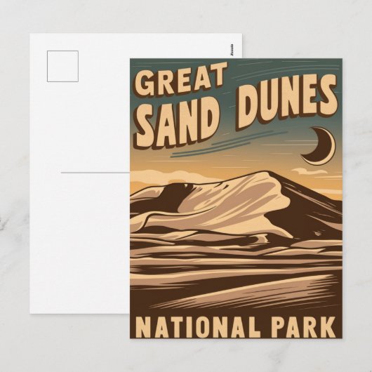 Grote Zandduinen Nationaal Park Magische Nacht Feestdagenkaart (Voorkant / Achterkant)