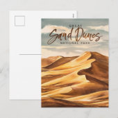 Grote Zandduinen Nationaal Park Waterverf Kunst Feestdagenkaart (Voorkant / Achterkant)
