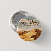 Grote Zandduinen Nationaal Park Waterverf Kunst Ronde Button 3,2 Cm (Voorkant /achterkant)
