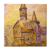 grote zandkasteel tegeltje (Voorkant)