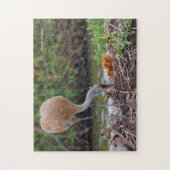 Grote zandkraan vader en kind legpuzzel (Verticaal)