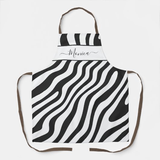 Grote Zebra Stripe Zwart Wit Schort (Voorkant)