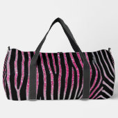 Grote zebraprint roze glitters monogram plunjezak (Voorkant)