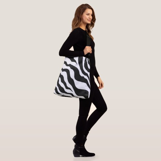 Grote zebraprint tas (Op model)