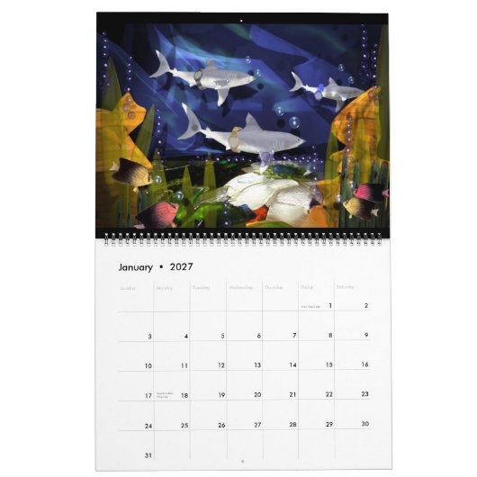 Grote Zee-leven art kalender door Valxart (Jan 2027)
