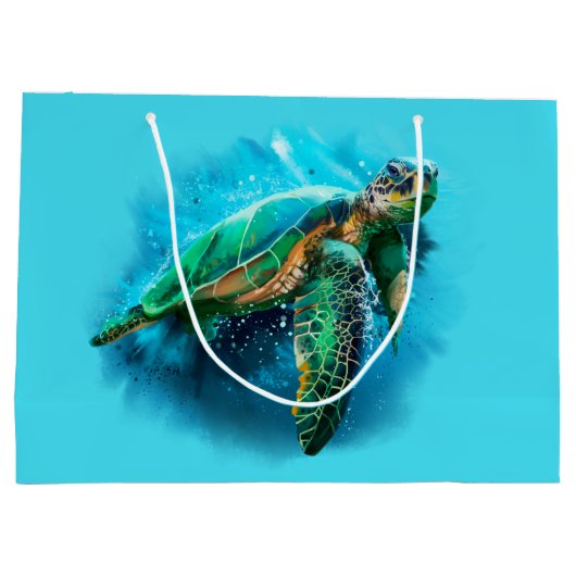 Grote zeeen schildpad groot cadeauzakje (Achterkant)