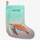 Grote Zeeen schildpadden Zee Schuimkerststop Kleine Kerstsok (Voorkant)