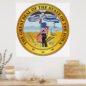 Grote zeehond van de staat Iowa Poster (Keuken)