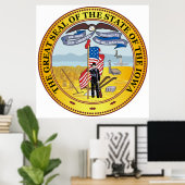Grote zeehond van de staat Iowa Poster (Thuiskantoor)