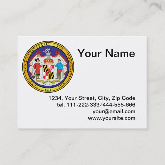 Grote zeehond van de staat Maryland Visitekaartje (Voorkant)