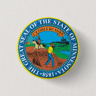 Grote zeehond van de staat Minnesota Ronde Button 3,2 Cm