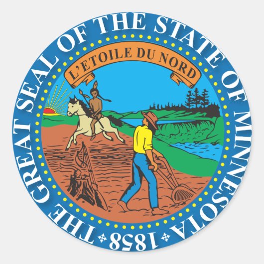 Grote zeehond van de staat Minnesota Ronde Sticker (Voorkant)
