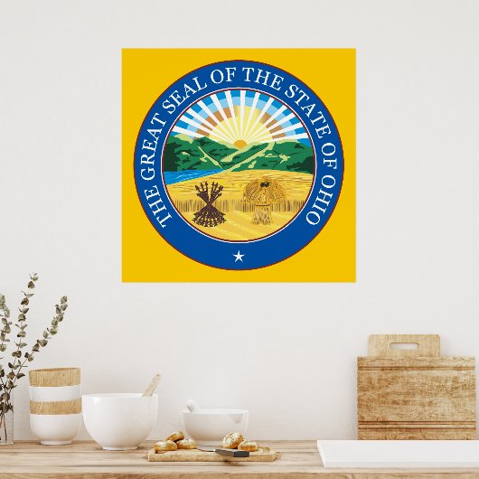 Grote zeehond van de staat Ohio Poster (Keuken)