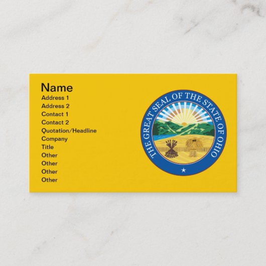 Grote zeehond van de staat Ohio Visitekaartje (Voorkant)