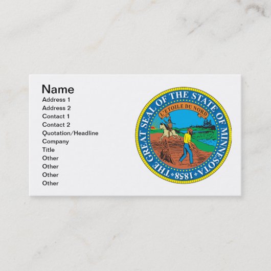 Grote zeehond van Minnesota Visitekaartje (Voorkant)