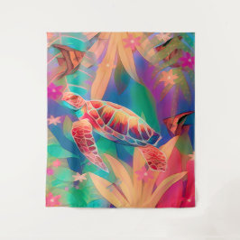 Grote Zeeschildpad Fantasie Scene Wandkleed