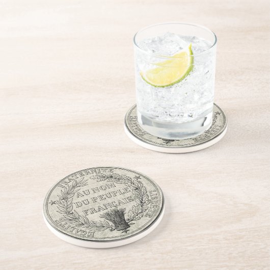  Grote Zegel in Frankrijk Zandsteen Onderzetter (Zijkant)