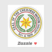Grote zegel van de Cherokee natie en stam, VS Sticker (Vel)