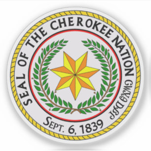 Grote zegel van de Cherokee natie en stam, VS Sticker