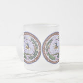 GROTE ZEGEL van de CONFED Frosted 10 oz Glass Mok  (Voorkant links)
